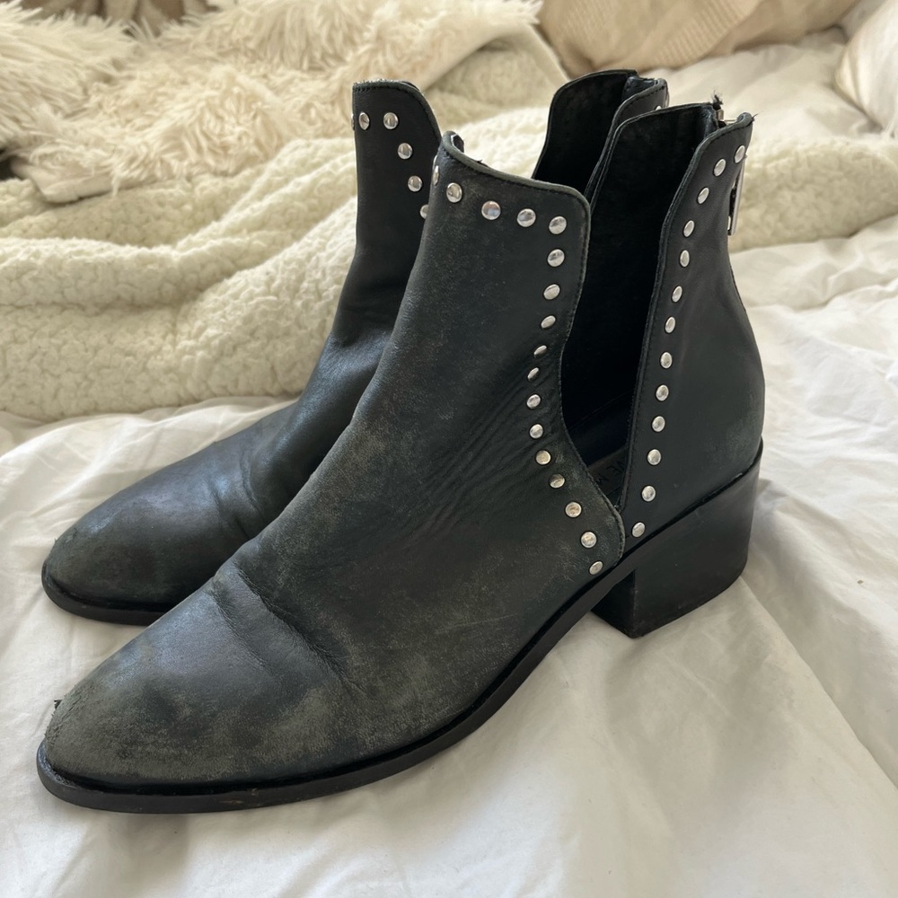 Black Leather Steve Madden Booties